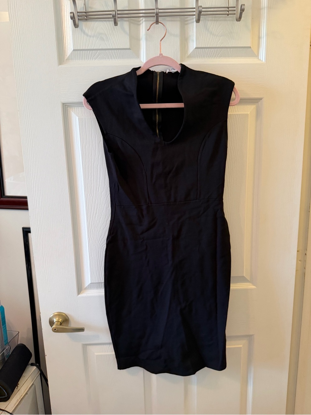 Rolla Coster Black Midi Sheath Dress with Keyhole Neck